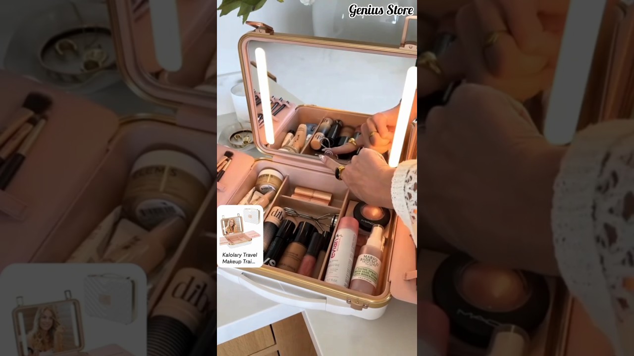 Kalolary Travel Makeup Train Cases with Lighted Mirror 3 Color Setting! 