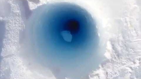 This is what dropping a piece of ice down a 90 m borehole sounds like.