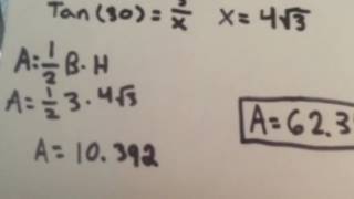 Finding the area of a regular polygon using trig ratios