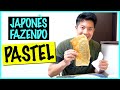 Japonês fazendo pastel pela primeira vez.