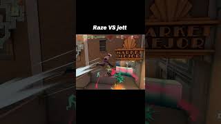 Mid-Air Battle: Jett Knives vs Raze Rocket!