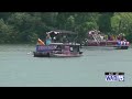 On Swan Lake, boaters took part in a boat parade