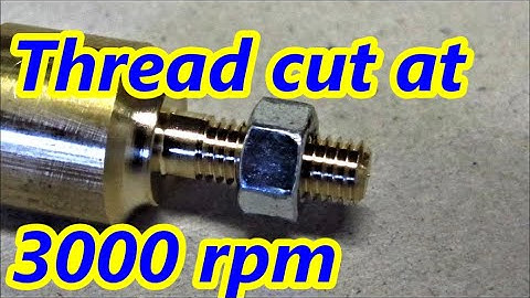 Cnc lathe threading brass at 3000rpm. Drill and tap M10 in a second lathe