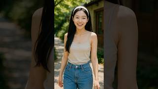 Beautiful Korean girl. Cute young woman. #shorts #girl #woman #red #beautiful #young #pretty  #dress