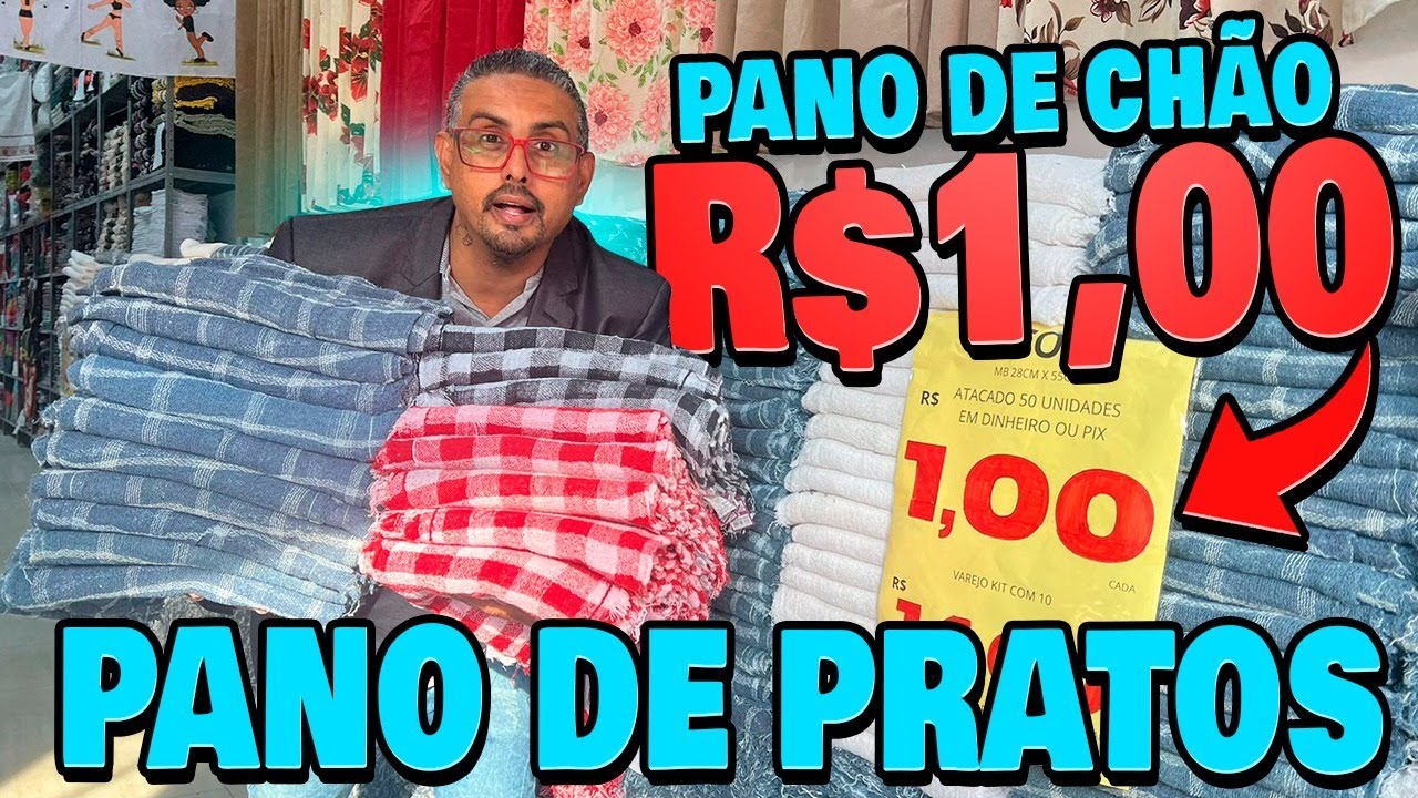 🚨R$1,00 🚨 (Fabrica) Pano de Chão e Pano de Prato Direto do Fabricante na Rua Bresser