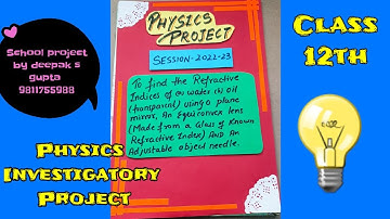 to find refractive indices of water and oil using a plane mirror #schoolproject #bestphysicsproject