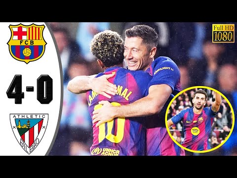 برشلونة ضد أتلتيك بلباو 4 0 ملخصات وأهداف 2025 