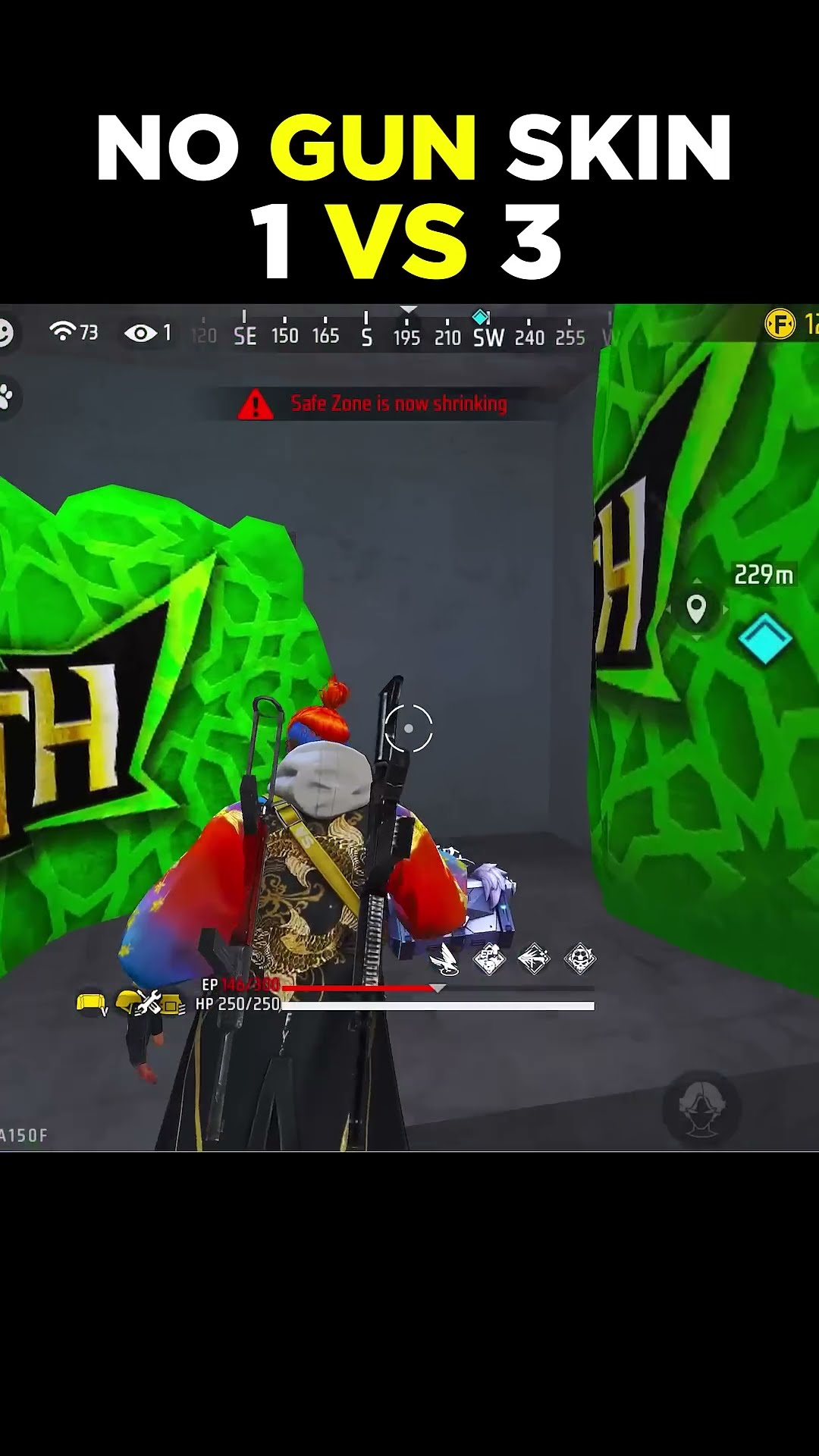 1 VS 3 WITHOUT GUN SKIN #shorts