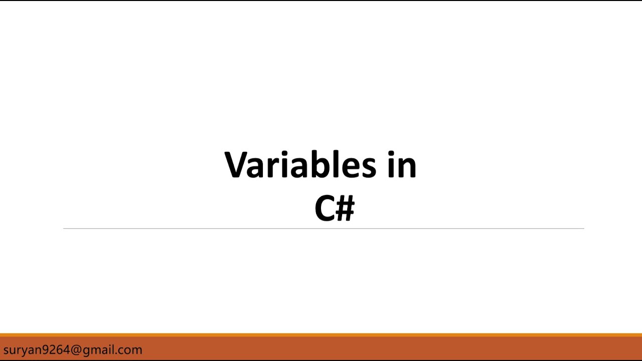Variables in C# with Full Explanation and Examples - YouTube
