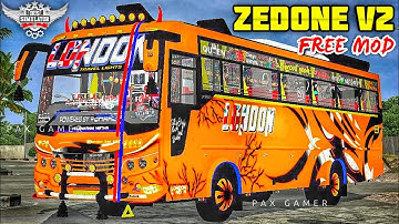 NEW ZEDONE V2 MOD FOR BUSSID || FREE MOD || NEW TOURIST BUS MOD || BUS MOD FOR BUSSID || #bussidmods