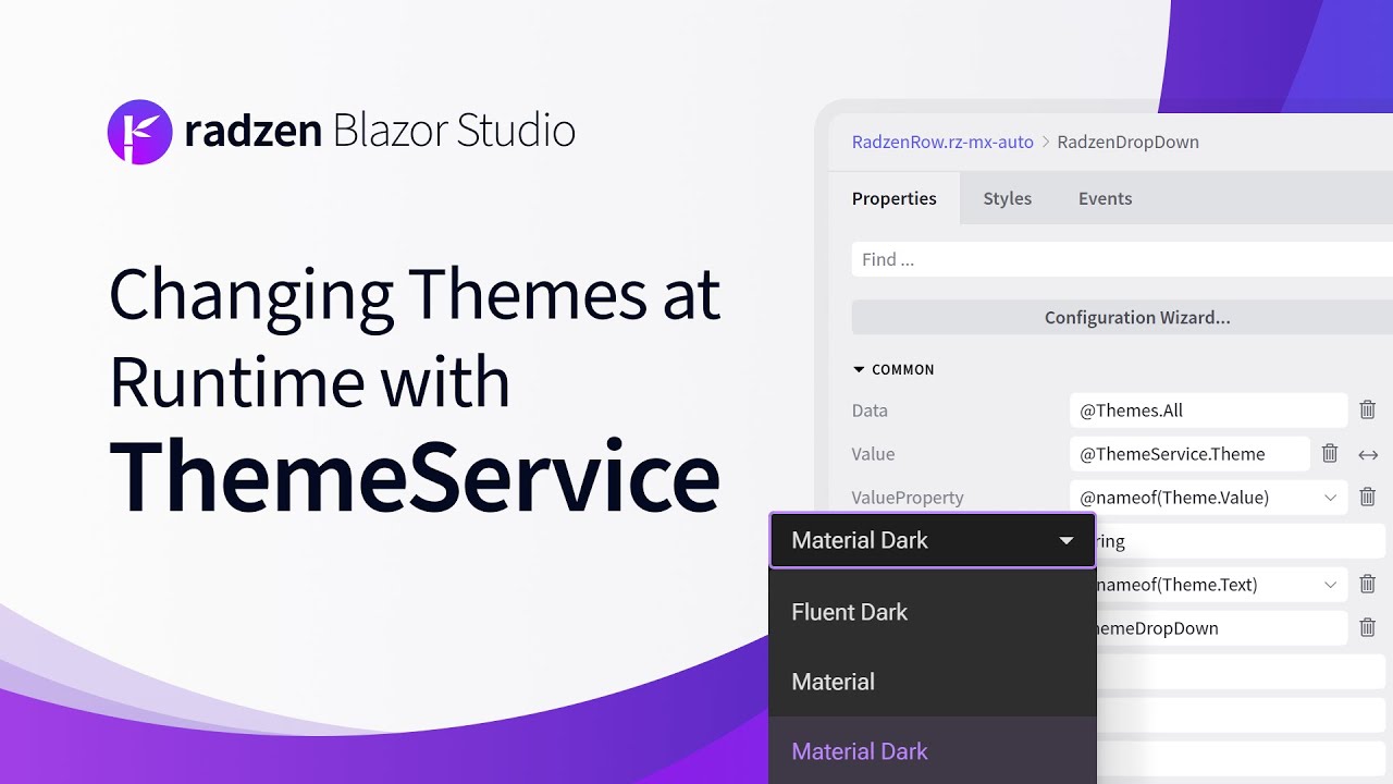 Add a Runtime Theme Picker in Radzen Blazor Studio - YouTube