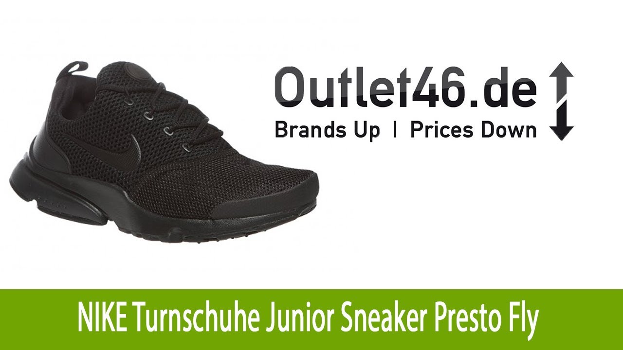 Neuer NIKE Turnschuhe Junior Sneaker Presto Fly Schwarz l Neuer NIKE Turnschuhe Junior Sneaker Presto Fly Schwarz l