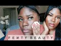 NEW FENTY POWDER FOUNDATION FIRST IMPRESSIONS AND REVIEW.