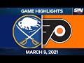 NHL Game Highlights | Sabres vs. Flyers – Mar. 9, 2021