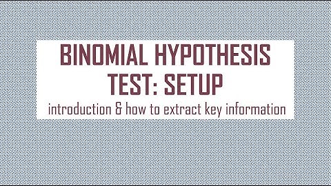Binomial Hypothesis Test: Setting up the test
