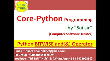 Python Operators || Python Bitwise & Operator || Python Bitwise Operators|| Python Bitwise and ||#35