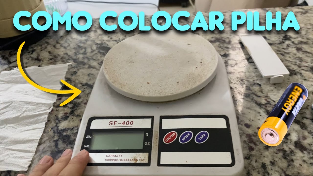 Como Colocar Pilha na Balança de Cozinha - YouTube