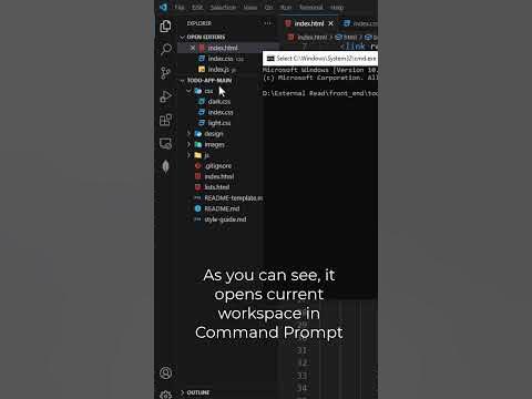 VS Code shortcut | Open Current Workspace in command prompt | Visual ...