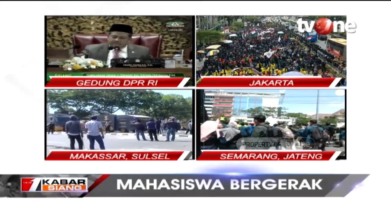 tv one live streaming free DPR Tunda Sejumlah RUU, Ini Situasi & Kondisi Aksi di Sejumlah Daerah