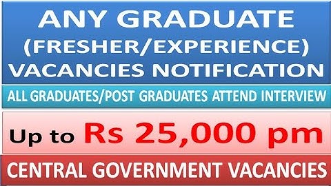 Any Graduate/Any PG (Fresher/Experience) Vacancies With Rs 25,000 pm | Attend Interview Directly