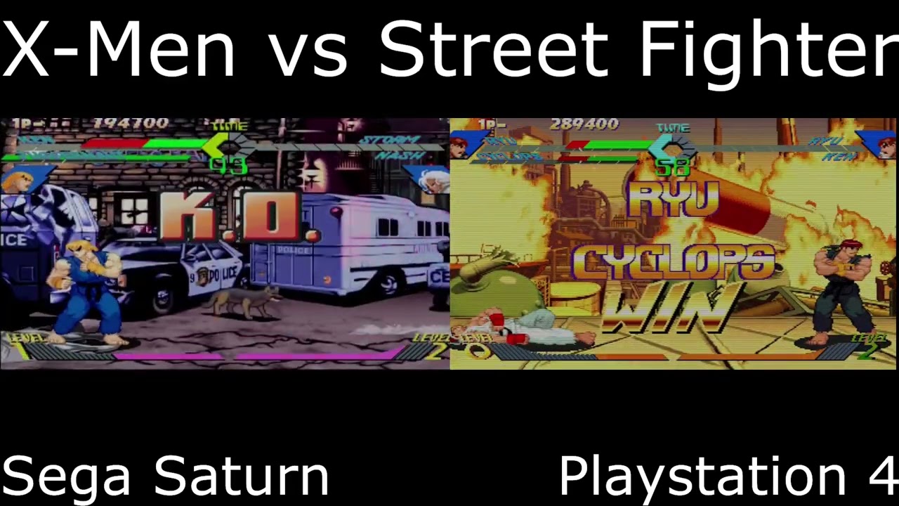 X-Men vs Street Fighter Comparsion Sega Saturn - Playstation 4