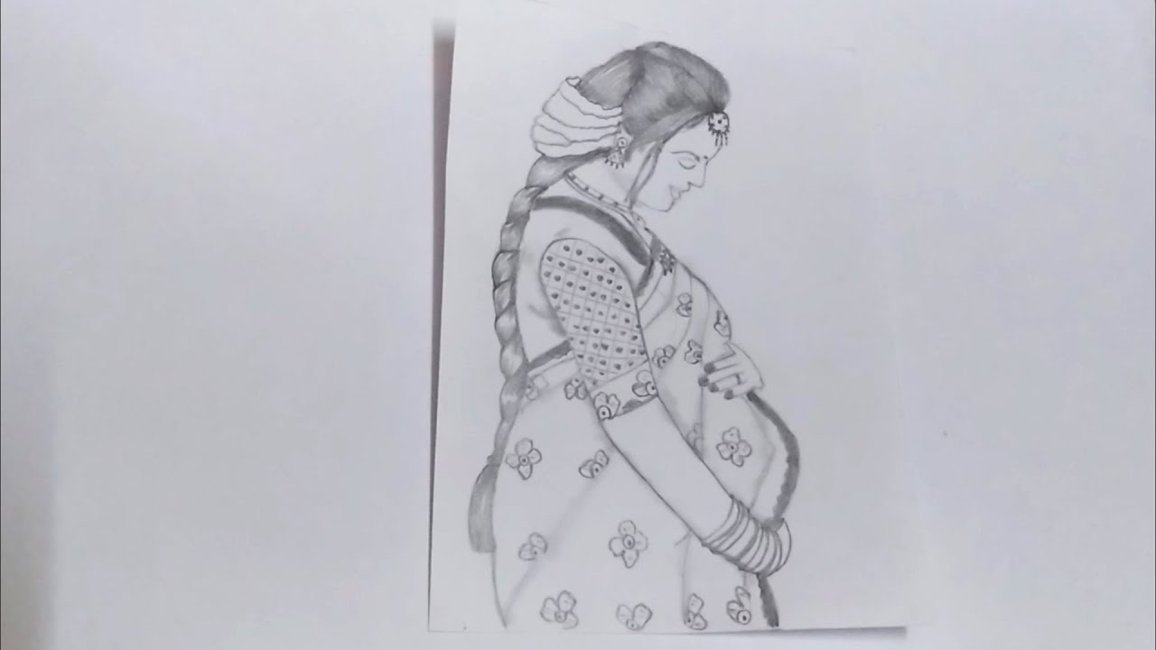 How to draw pregnant lady  Pencil drawing Gali Gali Art   YouTube