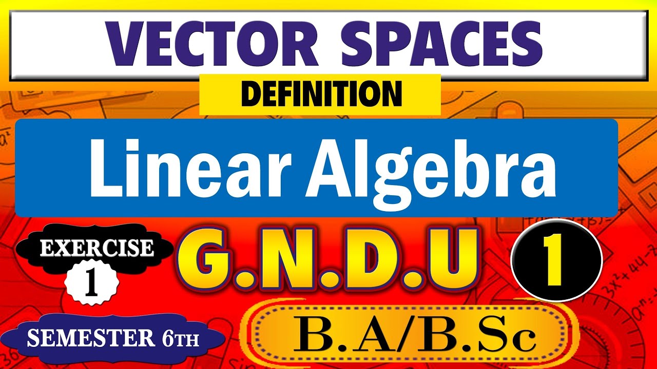 Vector Space Bsc Vector Spaces Linear Algebra bsc sem 6 GNDU #linearalgebra #vectorspace ...