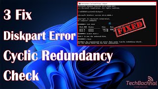 how to fix diskpart error: data error cyclic redundancy check [solution]