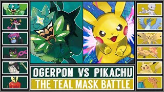 OGERPON vs PIKACHU | The Teal Mask Pokémon Battle [BRAND-NEW vs CLASSIC]