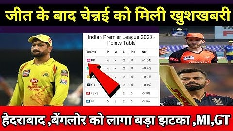 IPL 2023 Today Points Table || CSK vs SRH after match Points Table || IPL  2023 points Table