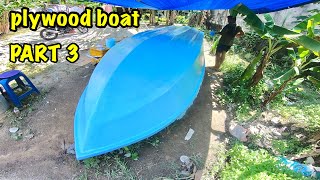 MEMBUAT PERAHU MANCING DARI BAHAN TRIPLEK DI FIBER , PLYWOOD BOAT PART 3