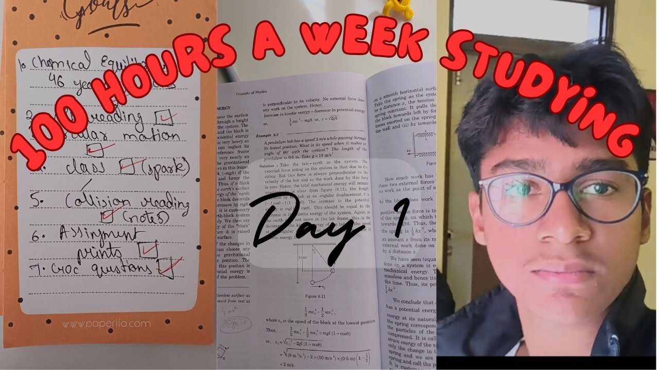 100 Hour Homework 100 hours Studying in a week day 1 vlog 2 - YouTube