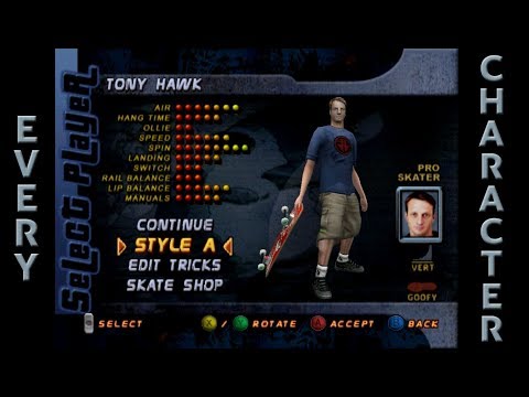 Tony Hawks Pro Skater 2 - All Characters [4K60fps] - YouTube