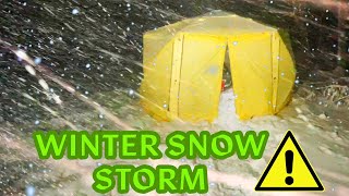 UTV WINTER CAMPING IN A SNOWSTORM | TENT IN A TENT