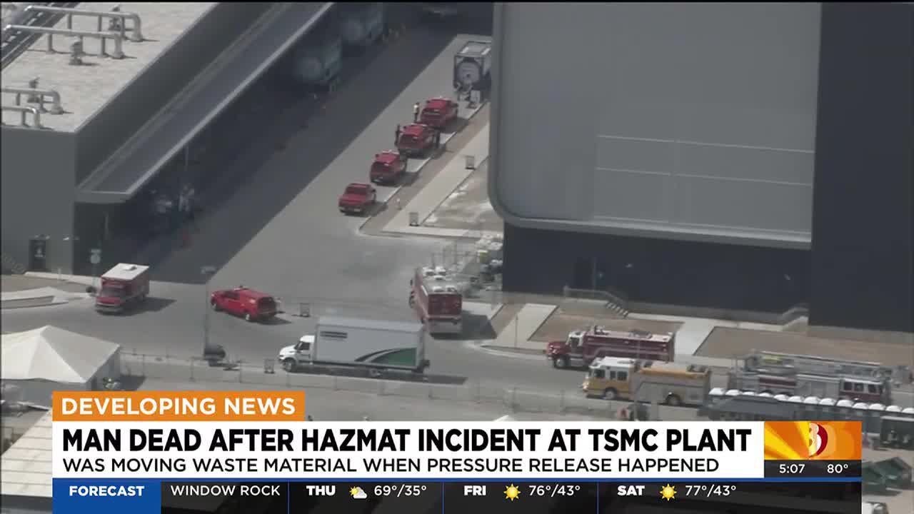 Driver killed in hazmat incident at Phoenix TSMC plant - YouTube