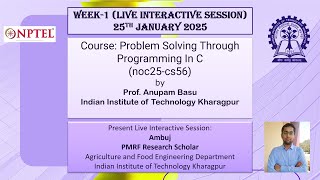 Week-1 Problem Solving Through Programming In C (noc25-cs56) Guide