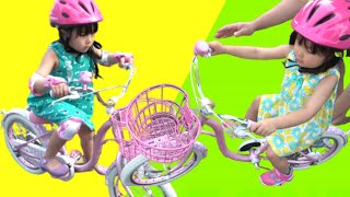 まりちゃんの自転車チャレンジ！　補助輪無しで練習するよ！　小学1年生　いずちゃんやみなくんも自転車やストライダーにチャレンジ！　普段の様子