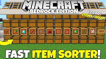 Minecraft Bedrock: FAST Item Sorting Storage System Tutorial! Item Categorizer MCPE Xbox PS5 PC