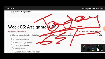Organizational Behaviour: Individual Dynamics in Organization week -5 Assignment Quiz 2024