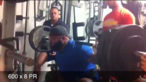 Brandon Lilly 12/4/12 Cube Rep Squats (Raw w/Wraps)