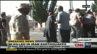 At least 50 feared dead in Iran earthquakes