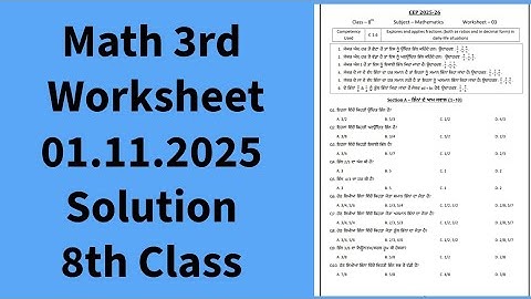 8th Class Math CEP 3rd worksheet Bilingual Solution 2025