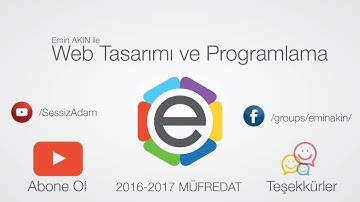Web Tasarım Dersleri #5 Tasarım Temelleri 2016-2017 Müfredat