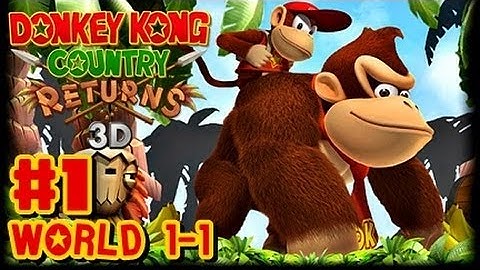 Donkey Kong Country Returns 3D - (1080p) 100% Part 1 - World 1-1 (Giveaway)