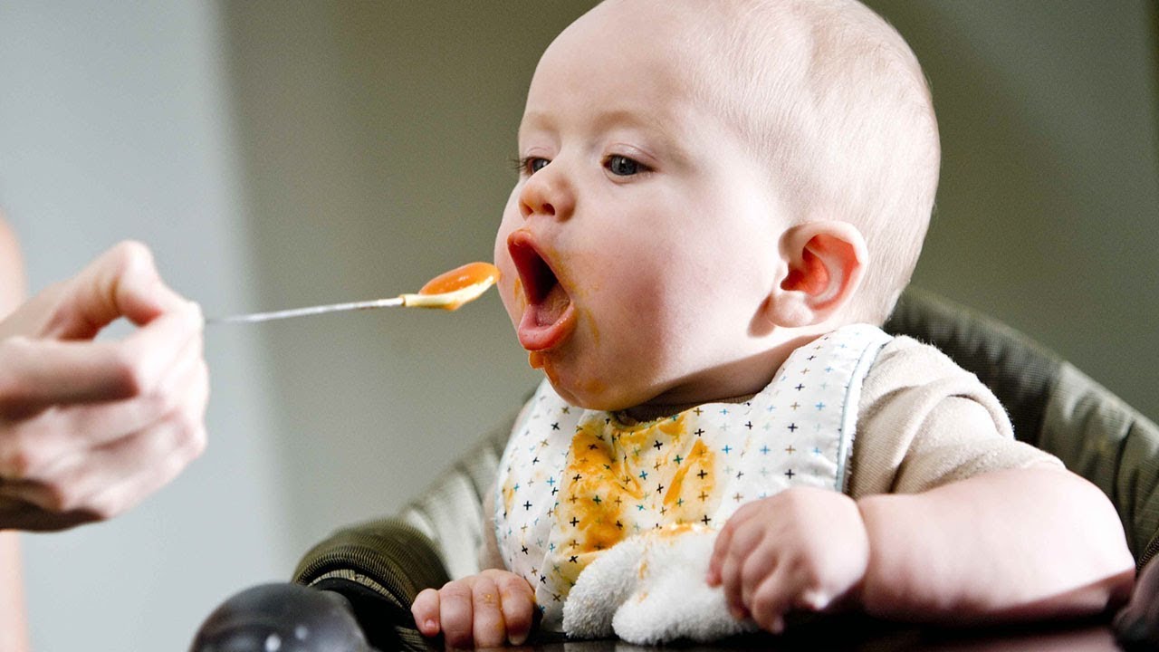 baby eating food