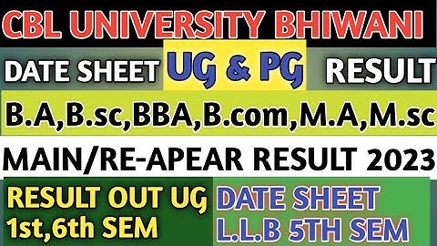 CBLU  BA,BSC,BCOM,MA,MSC 1st,3rd,6th sem। CBLU RESULT OUT।