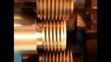 LMT Fette - T220F tangential thread rolling head on a stainless steel fitting