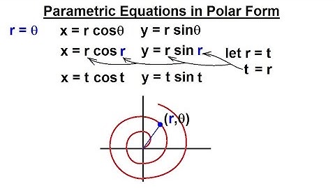 PreCalculus - Polar Coordinates (35 of 35) Parametric Equations in Polar Form