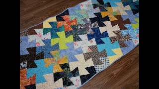 A simple scrap quilt block. Yoga mat