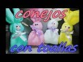 RECUERDOS PARA BABY SHOWER / CONEJOS DE TOALLAS FACIALES